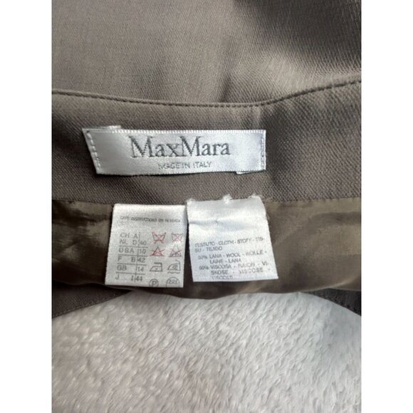 MaxMara Womens Wool Blend Pencil Skirt Size 10 Taupe Made in Italy Career Office - Picture 3 of 8